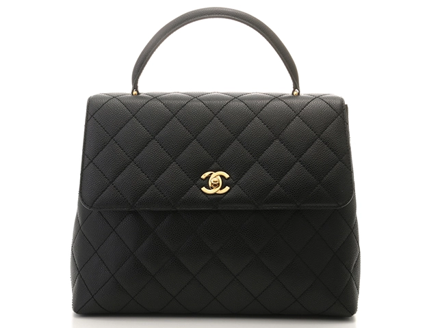 CHANEL シャネル マトラッセ ハンドバッグ ブラック／GP キャビア A12397【430】2144000231243  の購入なら「質」の大黒屋（公式）