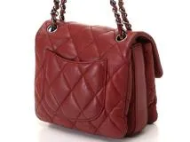 CHANEL　シャネル　マトラッセ　　Wチェーンショルダーバッグ　　ボルドー/SV　 レザー 　【436】　2144000231564