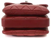 CHANEL　シャネル　マトラッセ　　Wチェーンショルダーバッグ　　ボルドー/SV　 レザー 　【436】　2144000231564