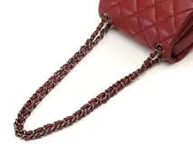 CHANEL　シャネル　マトラッセ　　Wチェーンショルダーバッグ　　ボルドー/SV　 レザー 　【436】　2144000231564
