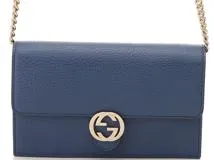GUCCI ホワイトレザー チェーンウォレット GG Marmont wallet on chain in white leather | GUCCI® US