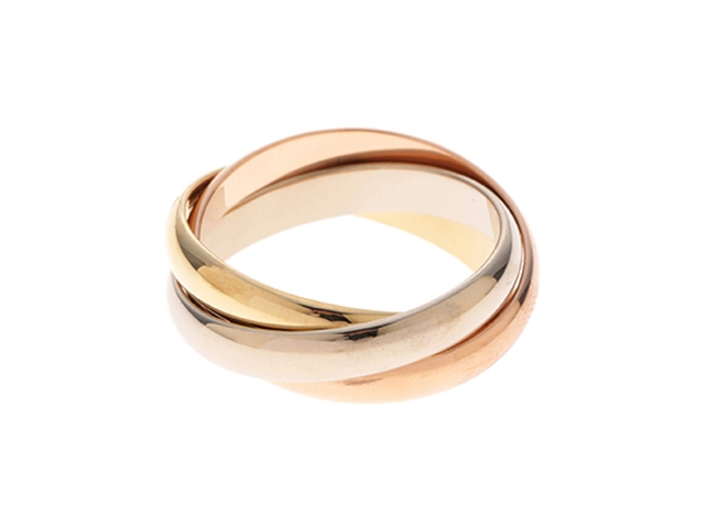 Cartier カルティエ 指輪 トリニティリング クラシックモデル 55号 B4052700 K18ホワイトゴールド/ピンクゴールド/イエローゴール 旧型シリアルなし【472】SJ