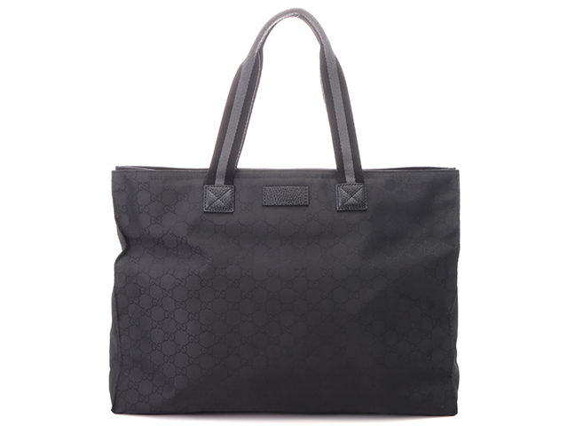 GUCCI グッチ GGトートバッグ ブラック ナイロン/レザー アウトレット 