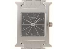 HERMES　エルメス　Hウォッチ　クオーツ　ステンレス　ブラック　HH1.210　【432】　【2144000237818】