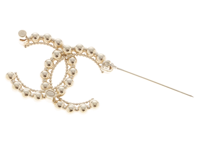 CHANEL　シャネル　ココマークブローチ　メタル(GP)　AB7778　2144000237931【471】　Ｙ