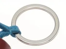 HERMES エルメス　キーホルダー　 カルメン ウノドス ブルーザンジバル/ルージュアッシュ アニョーミロ(ラム) シルバー金具 【472】AH