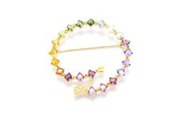 JEWELRY ノンブランドジュエリー ブローチ K18 ゴールド マルチカラーストーン ダイヤモンド 0.03ct 【460】2144000242003