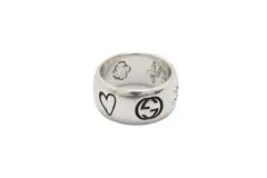 GUCCI シルバーリング Blind for Love Blind for Love wide ring in 925 sterling silver | GUCCI® US