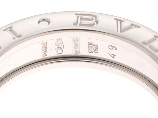 BVLGARI GOLDxシルバーリング 専用ボックス付き ブルガリ B.ZERO1 ロゴスパイラル リング #59 シルバー 359369