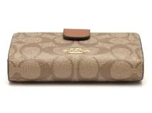 コーチ シグネチャー PVCコーティング キャンバス ウォレット COACH コーチ シグネチャー ミディアムコーナージップウォレット