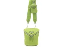 PRADA プラダ ショルダーバッグ ライトグリーン キャンバス