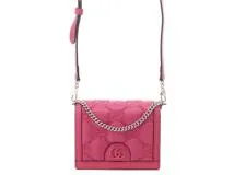 GUCCI グッチ GGキルティングミニ2wayバッグ フューシャピンク