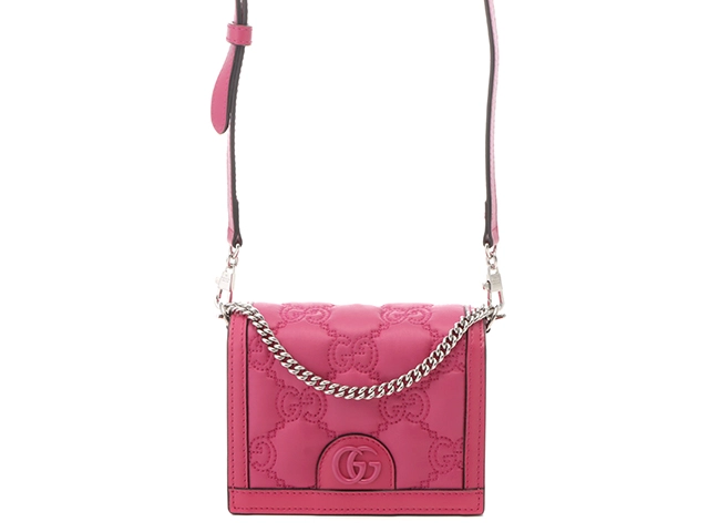 GUCCI グッチ GGキルティングミニ2wayバッグ フューシャピンク ナイロン/レザー 723777【472】YY