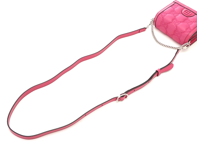 GUCCI グッチ GGキルティングミニ2wayバッグ フューシャピンク ナイロン/レザー 723777【472】YY