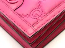 GUCCI グッチ GGキルティングミニ2wayバッグ フューシャピンク ナイロン/レザー 723777【472】YY