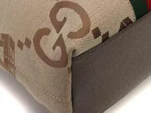 GUCCI グッチ ジャンボGGトートバッグ ベージュ/ダークブラウン キャンバス/レザー 723736 PALECEコラボ2022年 【472】YY