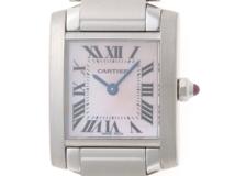 Cartier カルティエ レディース クオーツ タンクフランセーズSM W51028Q3 ピンクシェル文字盤 SS【472】HK