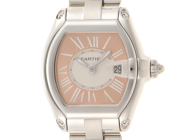 Cartier　カルティエ　ロードスターSM　レディース　女性用腕時計　クオーツ　ステンレス　ピンク　2007年限定　W62054V3　【474】