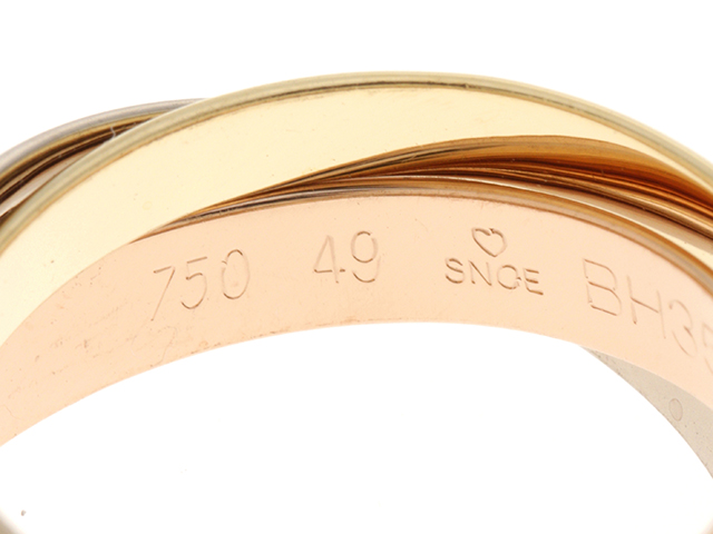 Cartier カルティエ トリニティ リング 指輪 3連リング 3カラー ゴールド 49号 【460】2145000191520