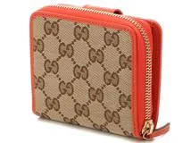 GUCCI グッチ ラウンドファスナー財布 二つ折り財布 GGキャンバス