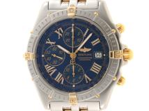 BREITLING　ブライトリング　クロスウィンド　クロノグラフ　B13355　イエローゴールド　ステンレス　ブルー文字盤　【431】
