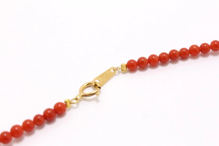 JEWELRY ノンブランドジュエリー ネックレス K18 ゴールド コーラル 珊瑚 パール 真珠 【460】2145000240006