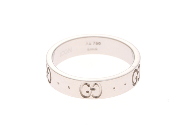 GUCCI グッチ アイコンリング K18ホワイトゴールド 刻印サイズ7号 約
