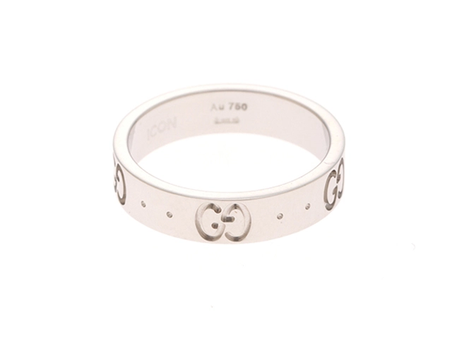 GUCCI　グッチ　アイコンリング　K18ホワイトゴールド　刻印サイズ7号　約3.3g【430】2145000243502