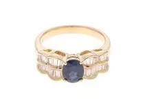 JEWELRY ノンブランドジュエリー　リング　K18ゴールド　サファイア1.19ct　ダイヤモンド0.75ct　＃13号　重さ7.4ｇ【472】HA