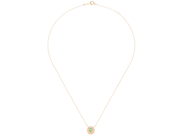 JEWELRY ノンブランドジュエリー ネックレス K18イエローゴールド エメラルド ダイヤモンド0.32ct 約2.8g 2145000244202【432】