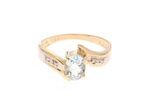JEWELRY ノンブランドジュエリー リング 指輪 K18 ゴールド PT900 プラチナ アクアマリン 0.65ct ダイヤモンド 0.023ct 12号 【460】2145000245117