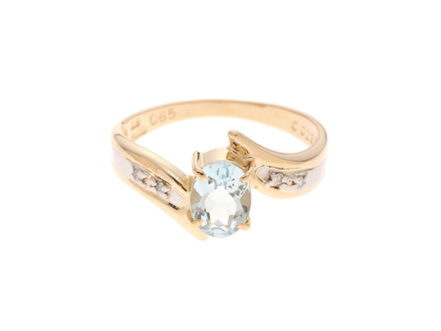 JEWELRY ノンブランドジュエリー リング 指輪 K18 ゴールド PT900 プラチナ アクアマリン 0.65ct ダイヤモンド 0.023ct 12号 【460】2145000245117