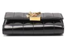 SAINT LAURENT　サンローラン　三つ折財布　ブラック　パテント　539976　2145000246633　【中古】【大黒屋】【200】