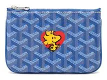 GOYARD　ゴヤール　セナ　ミニポーチ　SENAT2MINTY10CL10P　ピーナッツスペシャル　スヌーピー　ウッドストック　マーカージュ　スカイブルー　PVC/カーフ　2145000246930【207】