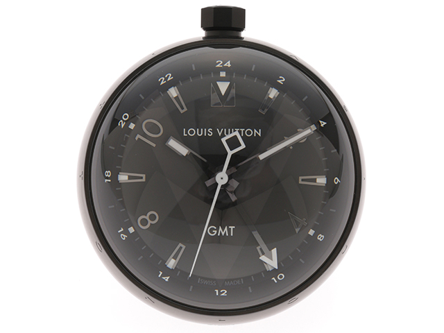 ルイヴィトン タンブール GMT テーブルクロック 置き時計 ブラック 