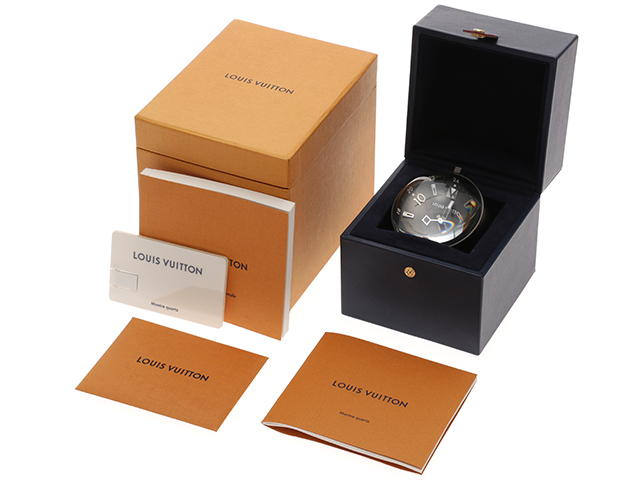 ルイヴィトン タンブール GMT テーブルクロック 置き時計 ブラック