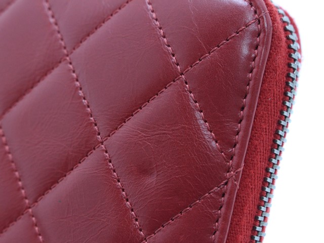 CHANEL マトラッセラウンドファスナー長財布 　レッド シャネル 財布] CHANEL マトラッセ ラウンドファスナー長財布 赤