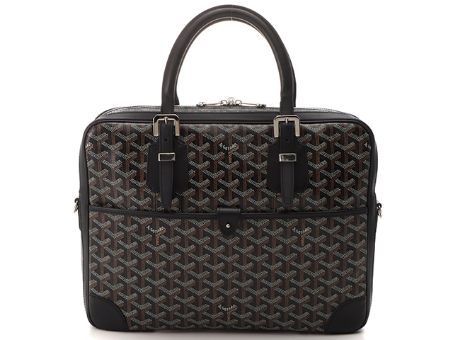 GOYARD　ゴヤール　バッグ　アンバサードPM　ブラック　PVC（ポリ塩化ビニル）/レザー　2146000242083　【432】