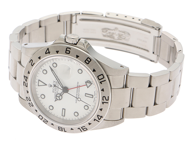 【保証書つき】ロレックス エクスプローラー2　ギャラ付き 自動巻き 腕時計 ステンレススチール SS ホワイト K番(2001年) 2002年購入 16570 メンズ 40802053476【アラモード】