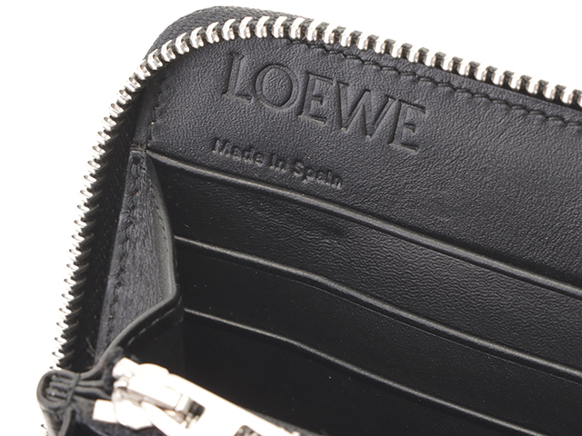 殿堂 大人気!LOEWEロエベ 長財布 ラウンドファスナー カーフ黒 ...