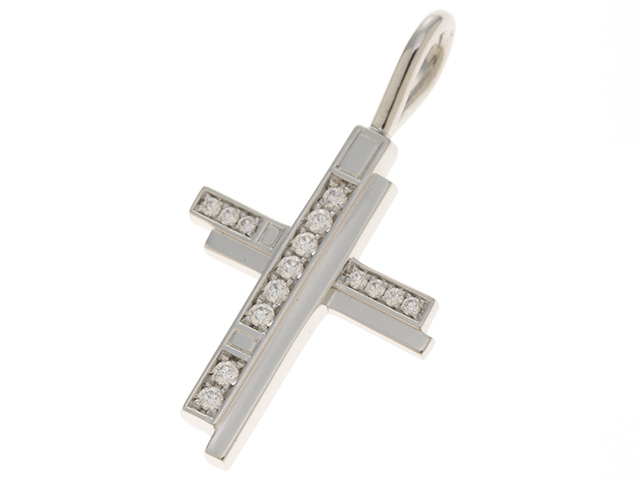 HARRY WINSTON ハリーウィンストン  トラフィックチャーム　クロス　十字架　PT950　プラチナ　ダイヤモンド　15ｐ　2.4ｇ【472】HF