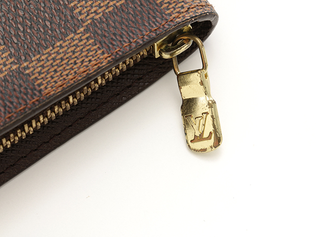 美品 ルイヴィトン ポルトモネジップ ラウンドファスナー ダミエ エベヌ 長財布 Louis Vuitton ルイヴィトン ダミエ ポルトモネジップ N61728