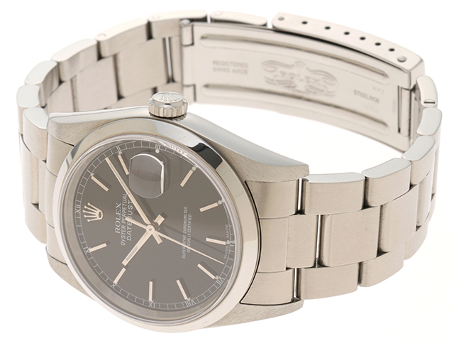 ROLEX ロレックス デイトジャスト 16200 ブラック文字盤 SS