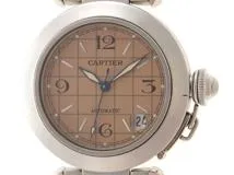 CARTIER カルティエ パシャC デイト ベージュ文字盤 W31024M7 自動巻き SS × SS ボーイズ 【435】  の購入なら「質」の大黒屋（公式）