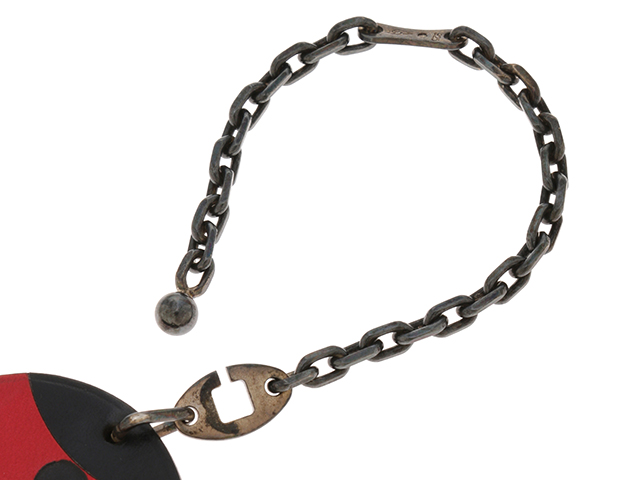 エルメス 　HERMES　 チャーム てんとう虫 レッドxブラックxシルバー【472】AH