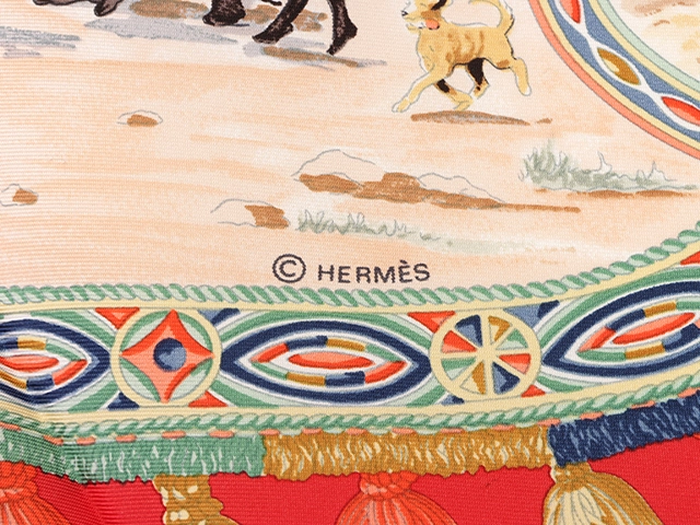 HERMES エルメス カレ90 スカーフ CAVALIERS PEULS プール族の騎手 