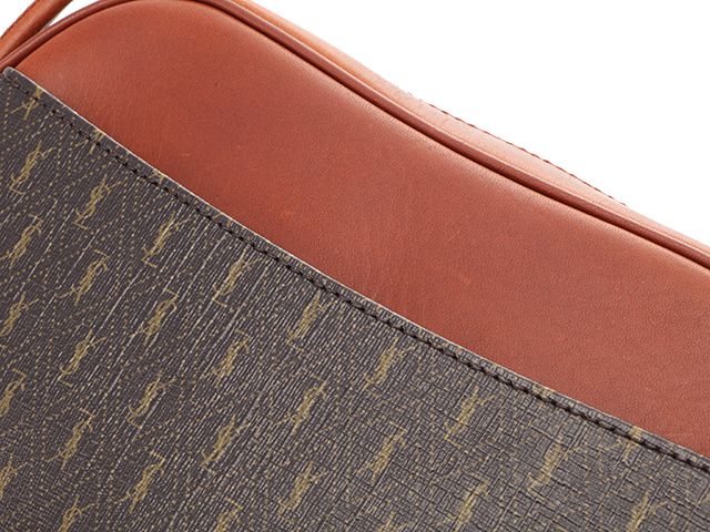 SAINT LAURENT ル・モノグラム ショルダーバッグ ブラウン PVC/カーフ  