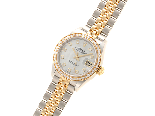 Rolex ロレックス Datejust 28 デイトジャスト 28 2793rbr シェル文字盤 Shell Dial ダイヤベゼル Diamond Bezel 10ｐダイヤ 10p Diamond ステンレス イエローゴールド 430 の購入なら 質 の大黒屋 公式