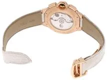 Cartier　カルティエ　バロンブルー　クロノ　ピンクゴールド　革ベルト　シルバー文字盤　自動巻き　男性用腕時計　Ｗ6920009　2146000323119　【437】