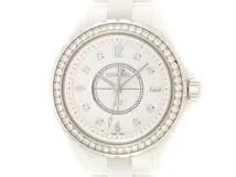 CHANEL　シャネル　J12　ダイヤベゼル　H3110　ホワイトセラミック　レディース　腕時計【433】